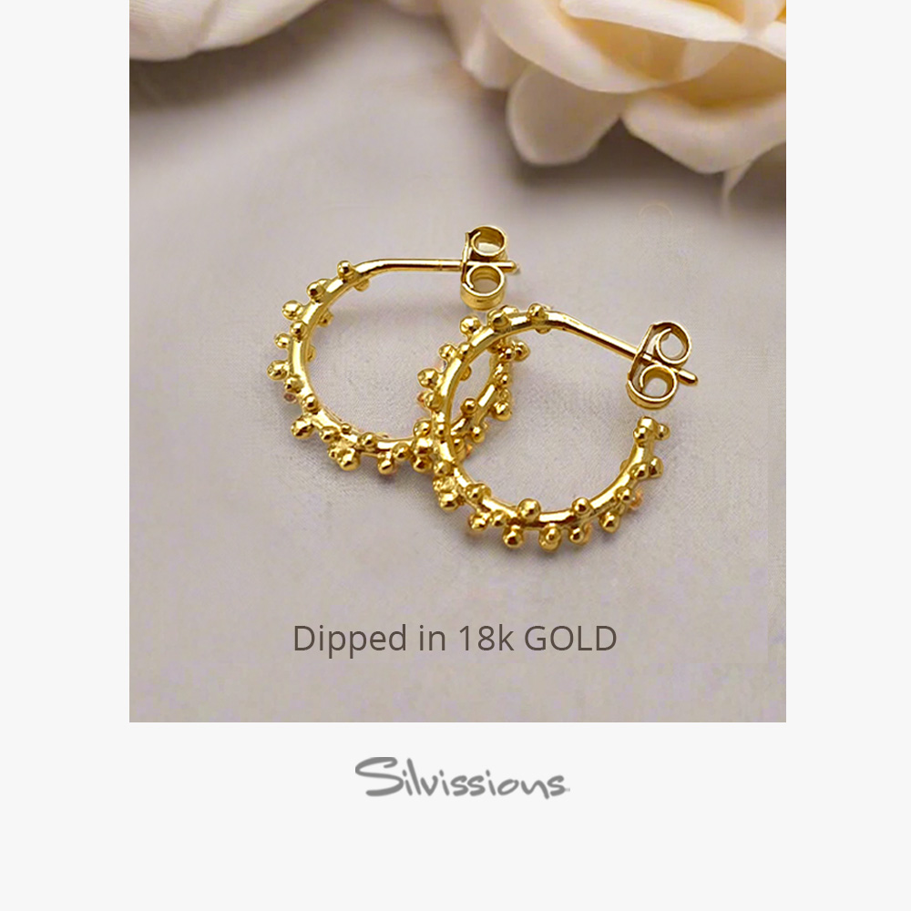 Elevate your sophistication with these handcrafted gold plated earrings called Graceful Hoop Studs, crafted to be both elegant and trendy. 